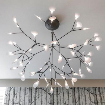 Black Firefly Branches Bifurcated Shape LED Chandelier