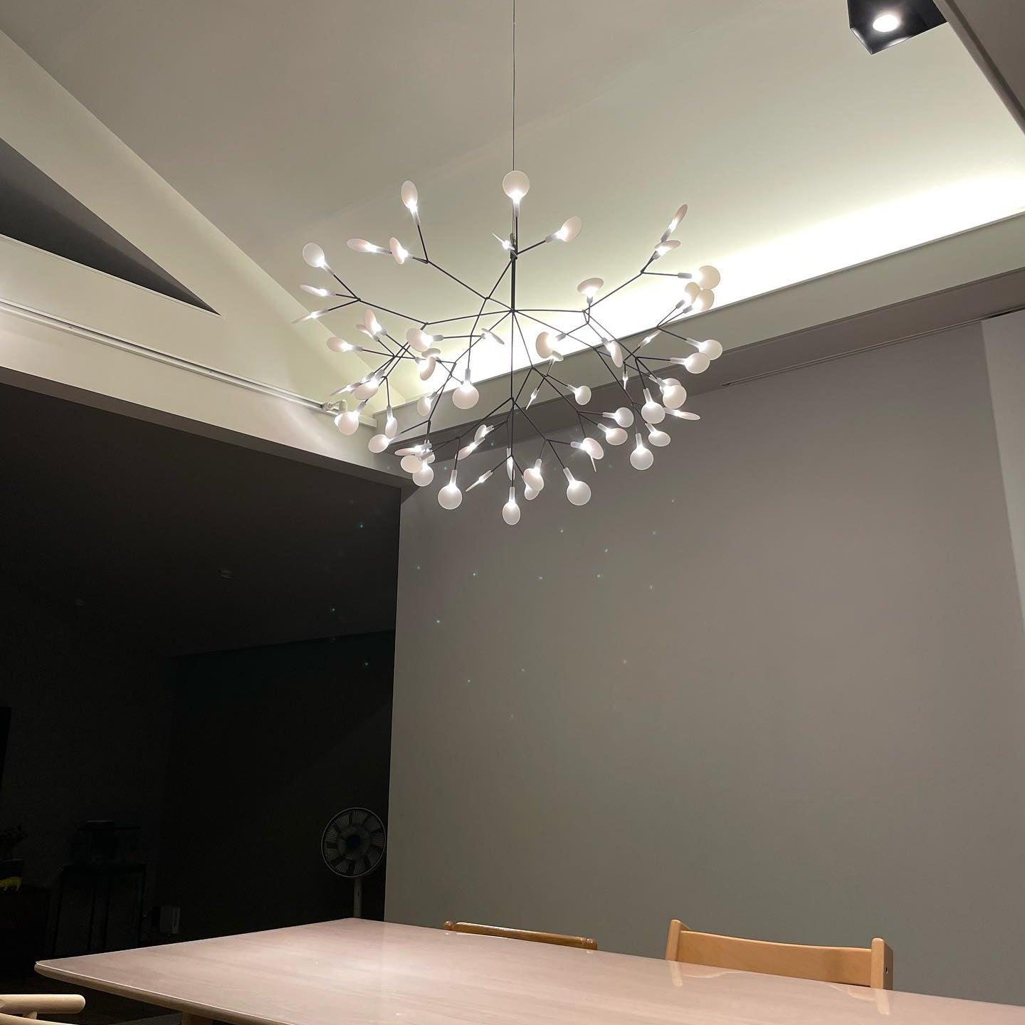 Black Firefly Branches Bifurcated Shape LED Chandelier