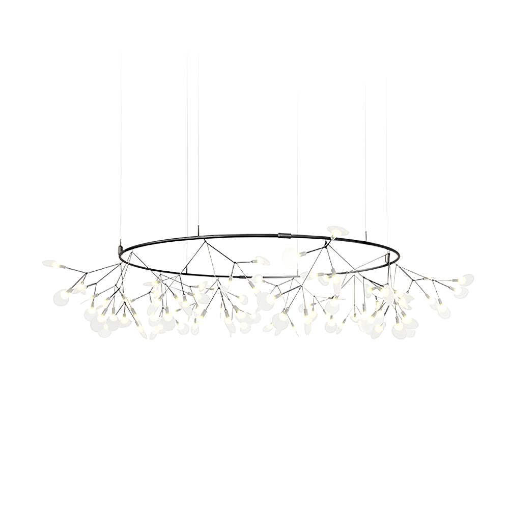 Black Firefly Branches Bifurcated Shape LED Chandelier