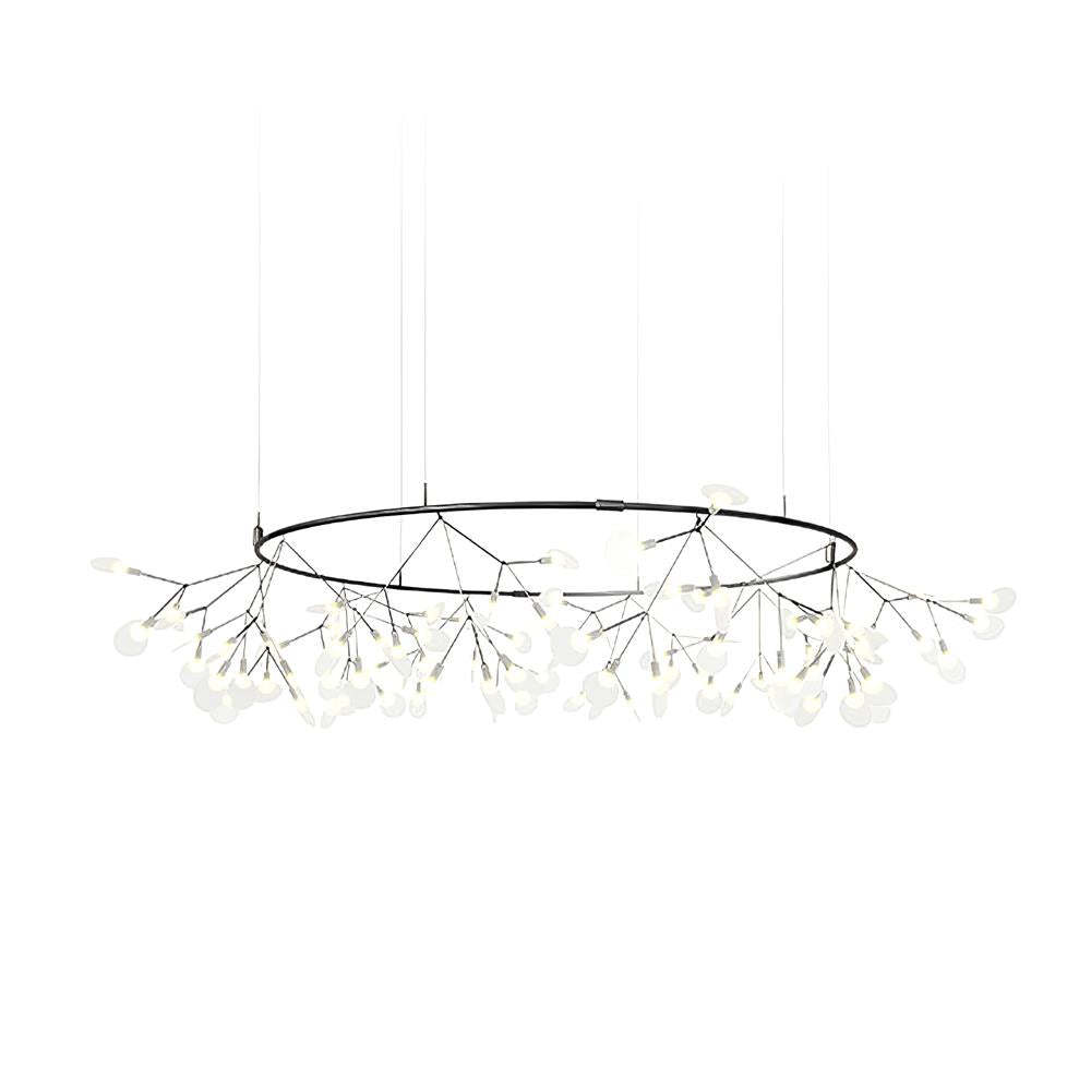 Black Firefly Branches Bifurcated Shape LED Chandelier