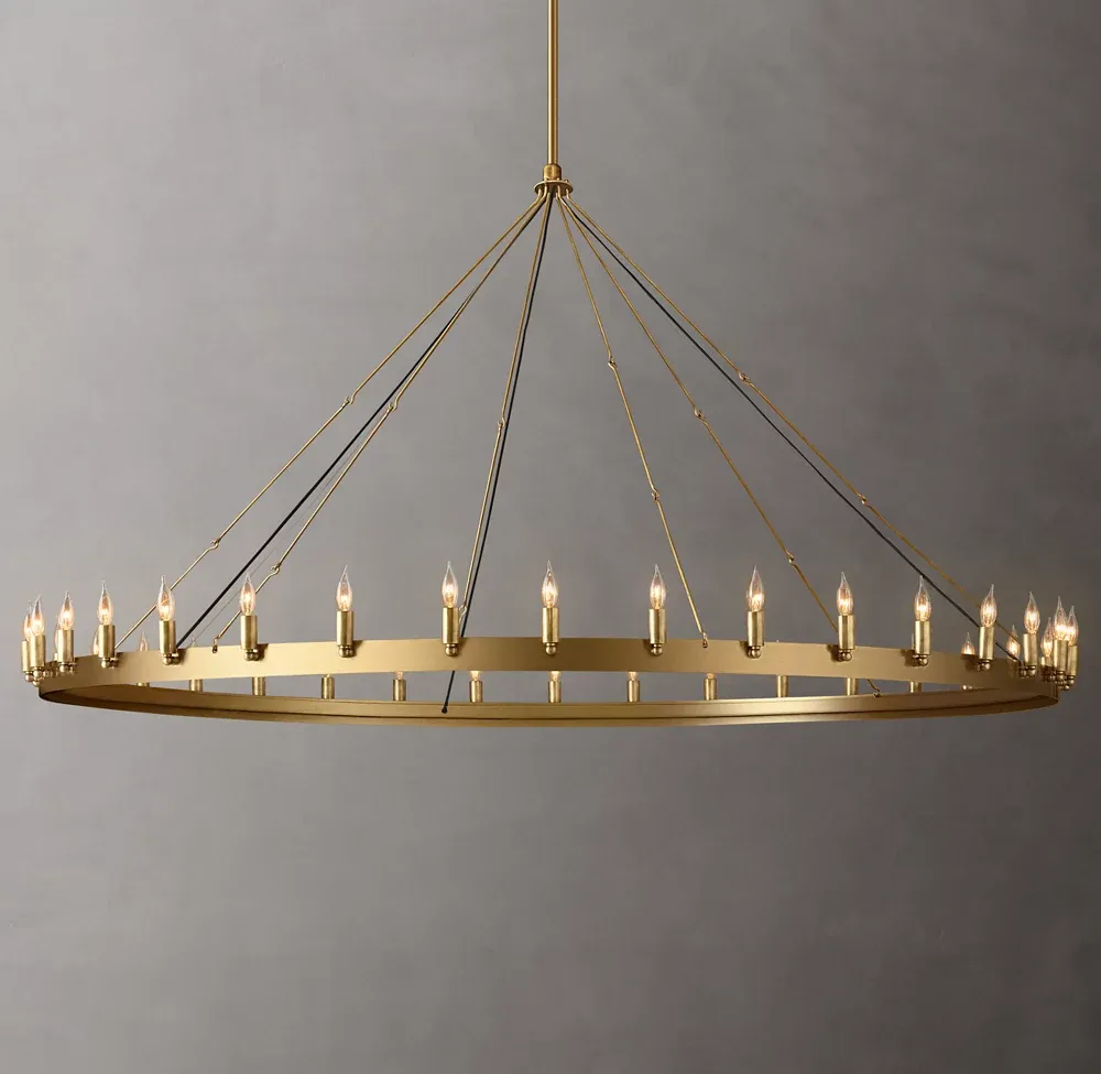Camino Vintage Candelsbra Round Metal Chandelier For Living Room
