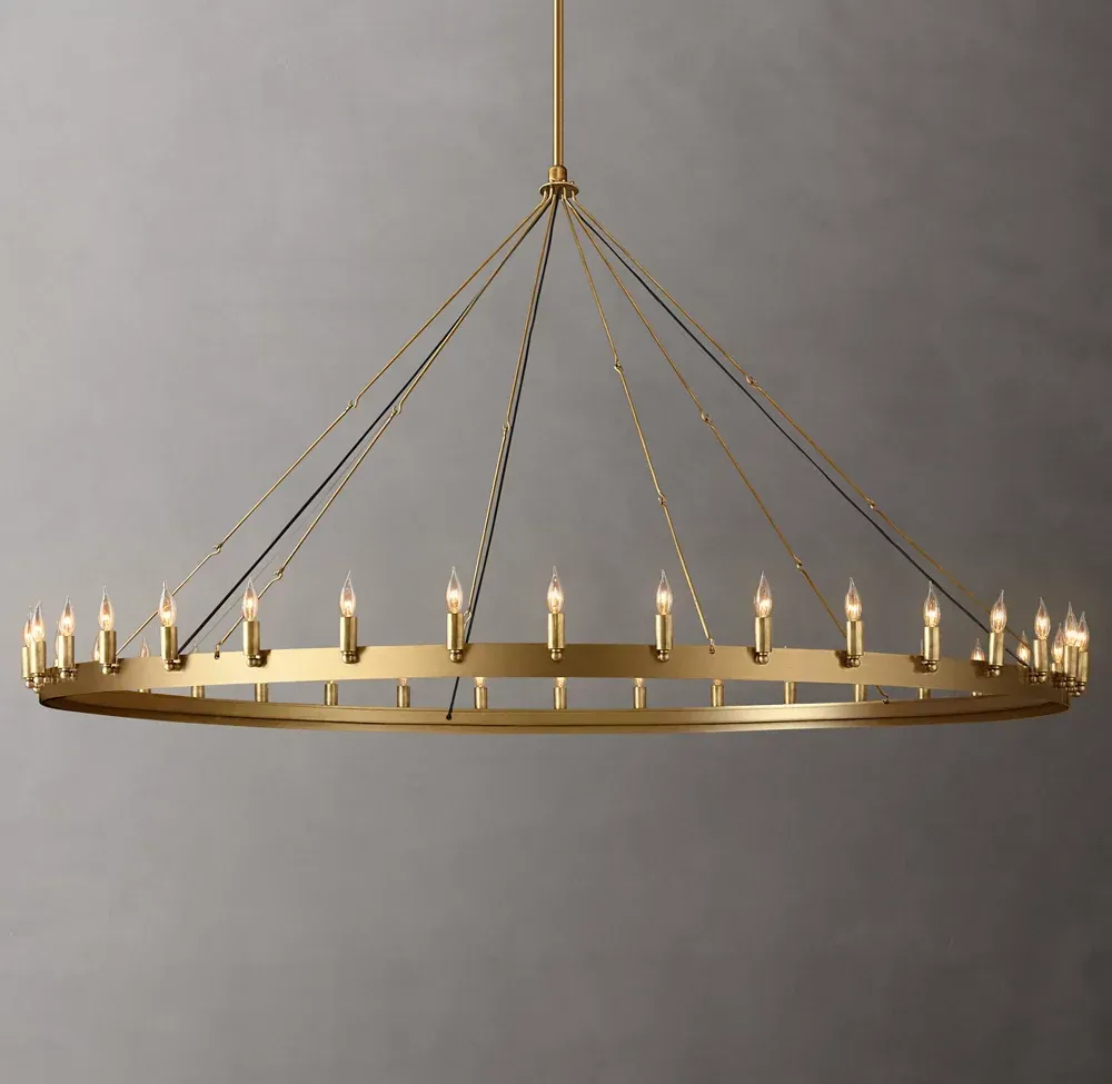 Camino Vintage Candelsbra Round Metal Chandelier For Living Room