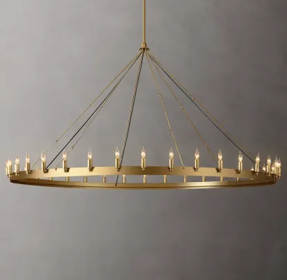 Camino Vintage Candelsbra Round Metal Chandelier For Living Room