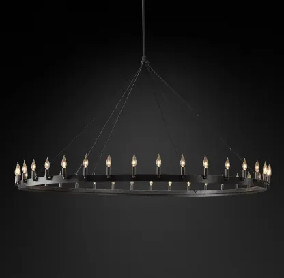 Camino Vintage Candelsbra Round Metal Chandelier For Living Room