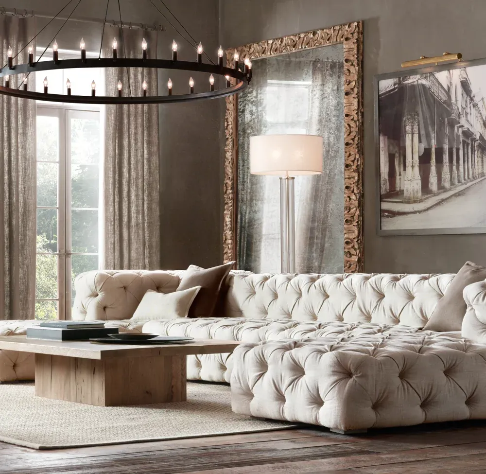 Camino Vintage Candelsbra Round Metal Chandelier For Living Room