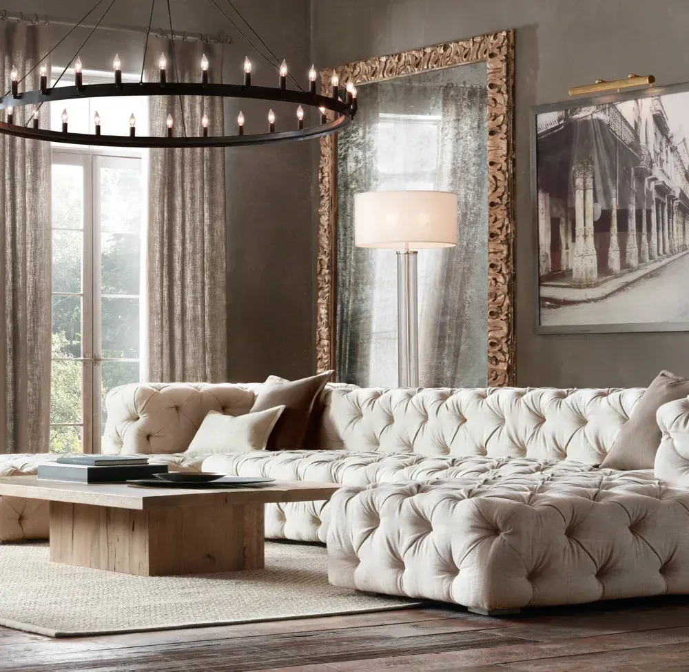 Camino Vintage Candelsbra Round Metal Chandelier For Living Room