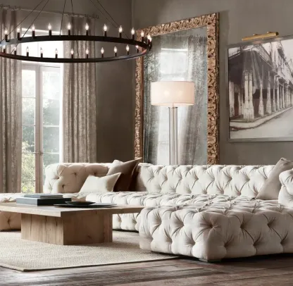 Camino Vintage Candelsbra Round Metal Chandelier For Living Room
