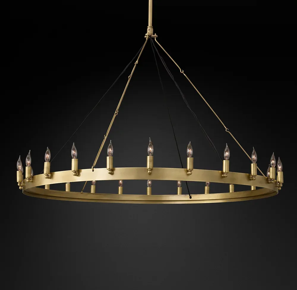 Camino Vintage Candelsbra Round Metal Chandelier For Living Room