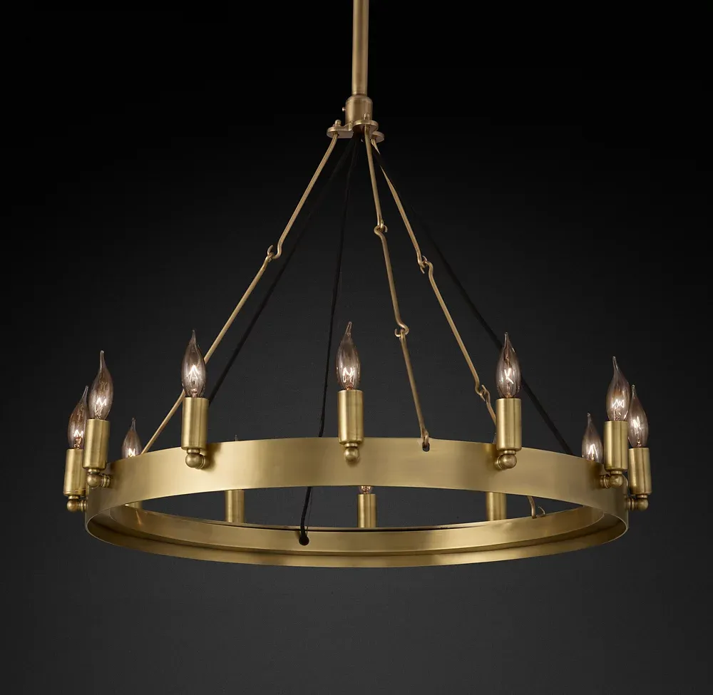 Camino Vintage Candelsbra Round Metal Chandelier For Living Room