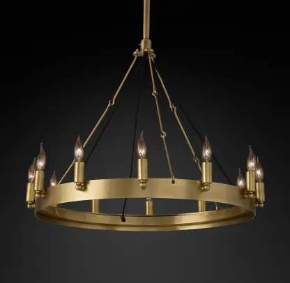 Camino Vintage Candelsbra Round Metal Chandelier For Living Room