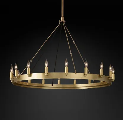 Camino Vintage Candelsbra Round Metal Chandelier For Living Room