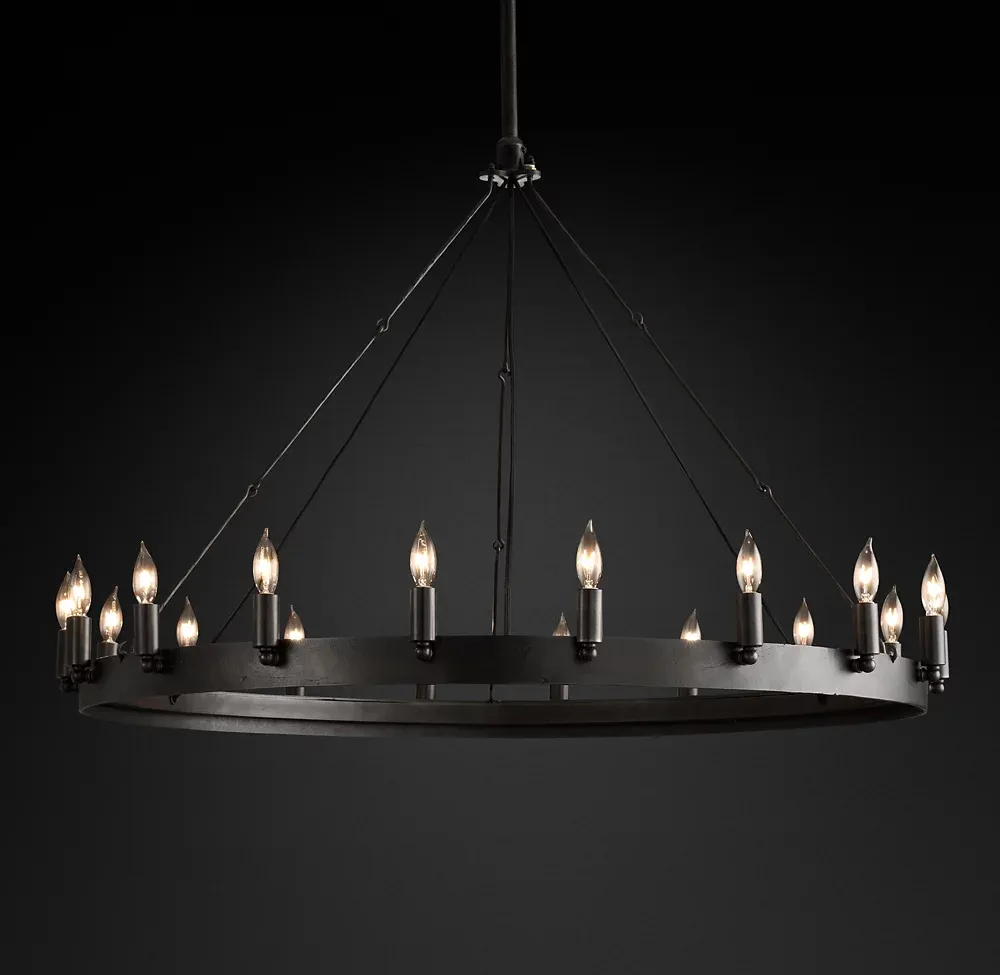 Camino Vintage Candelsbra Round Metal Chandelier For Living Room