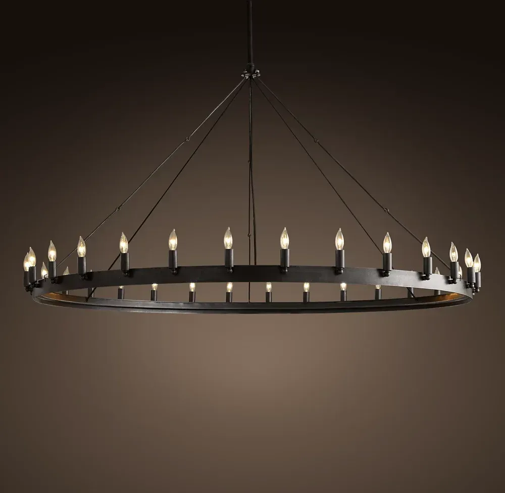 Camino Vintage Candelsbra Round Metal Chandelier For Living Room