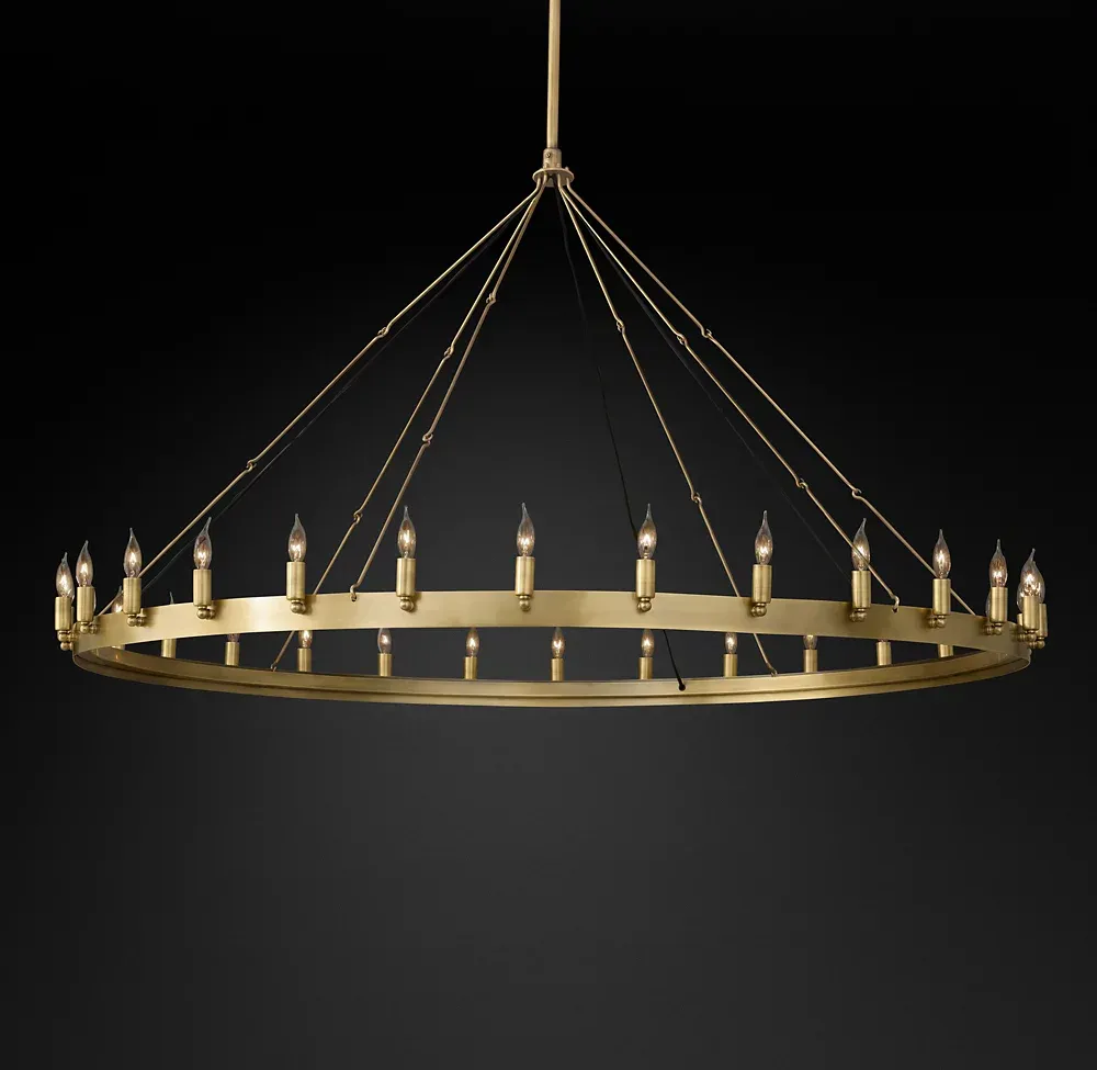 Camino Vintage Candelsbra Round Metal Chandelier For Living Room