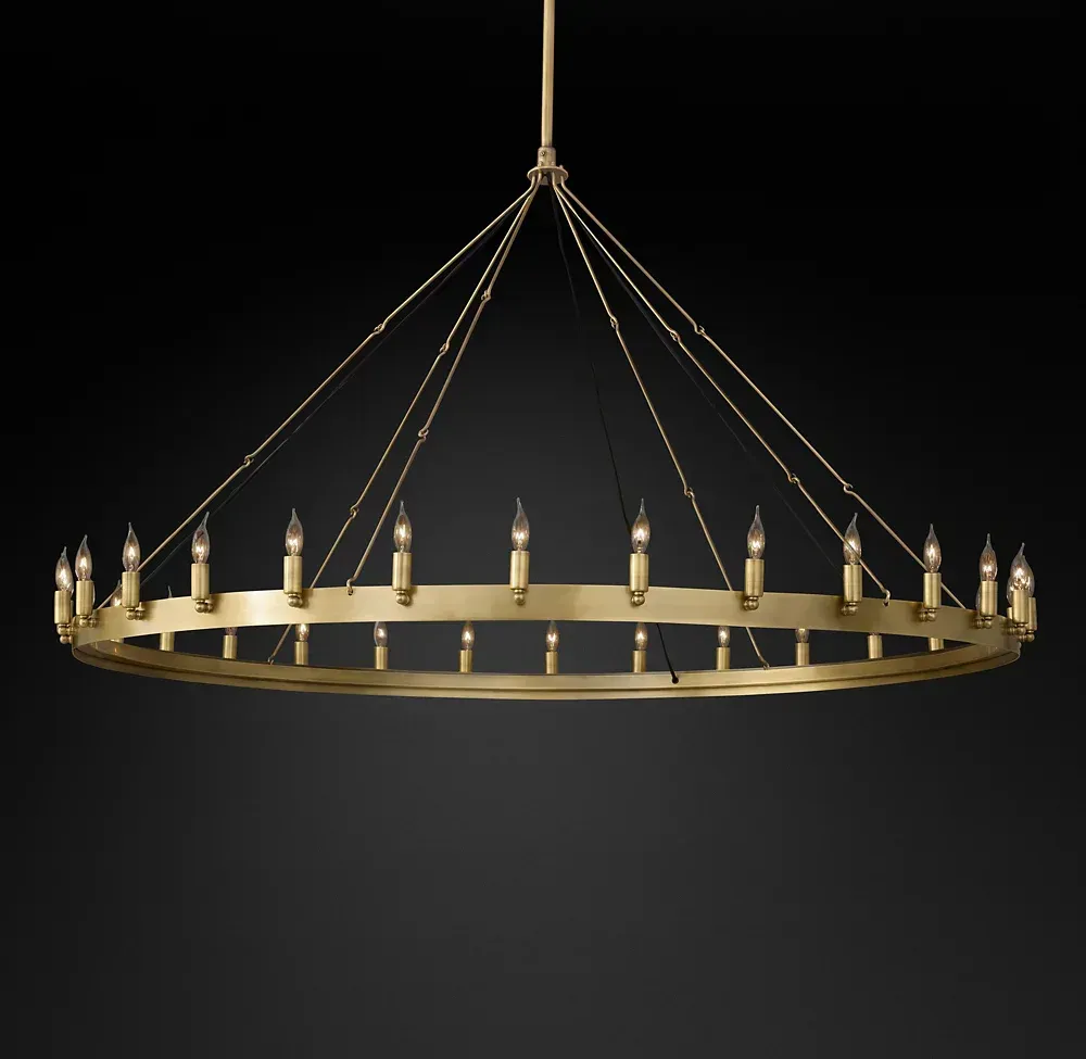 Camino Vintage Candelsbra Round Metal Chandelier For Living Room