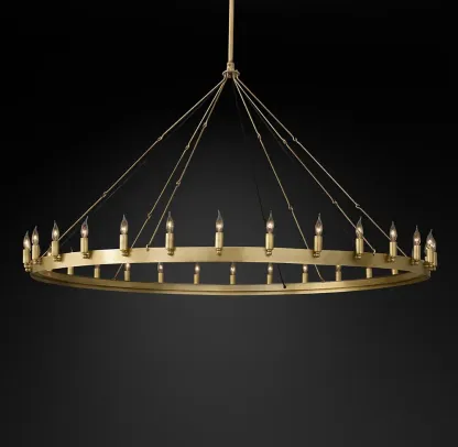 Camino Vintage Candelsbra Round Metal Chandelier For Living Room