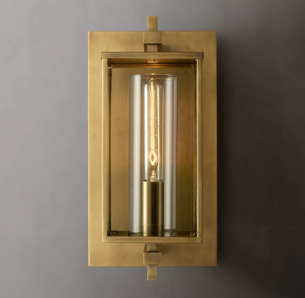 Devaux Square Crystal Shade Wall Sconce 16"H