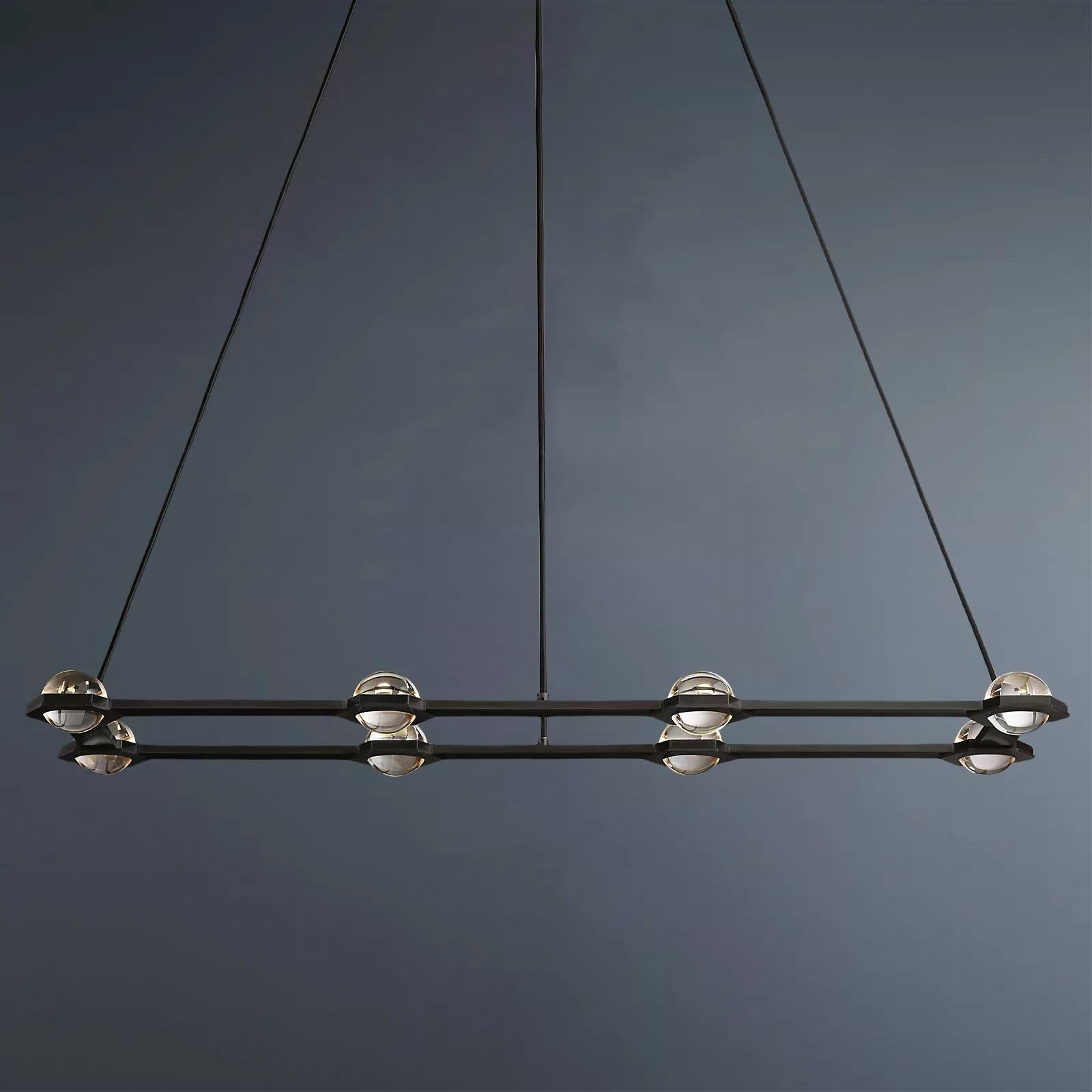 Eclatant Crystal Ball Round 2-Tier Chandelier 60"