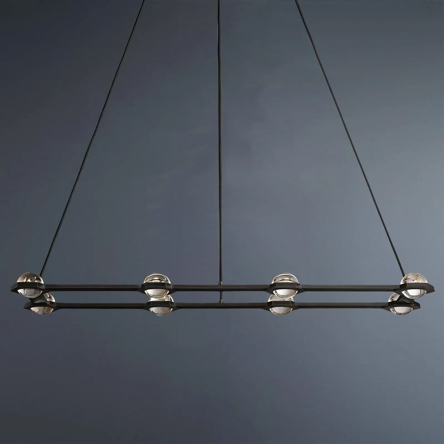 Eclatant Crystal Ball Round 2-Tier Chandelier 60"