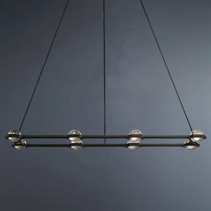 Eclatant Crystal Ball Round 2-Tier Chandelier 60"