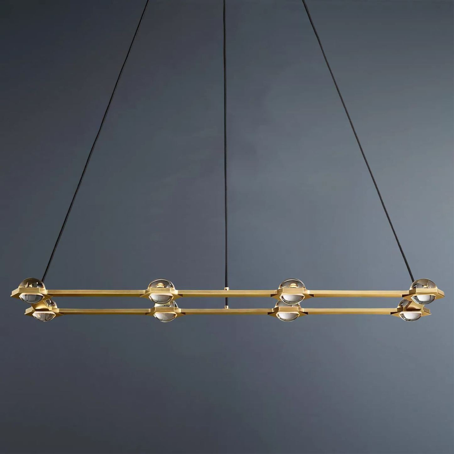 Eclatant Crystal Ball Round 2-Tier Chandelier 60"