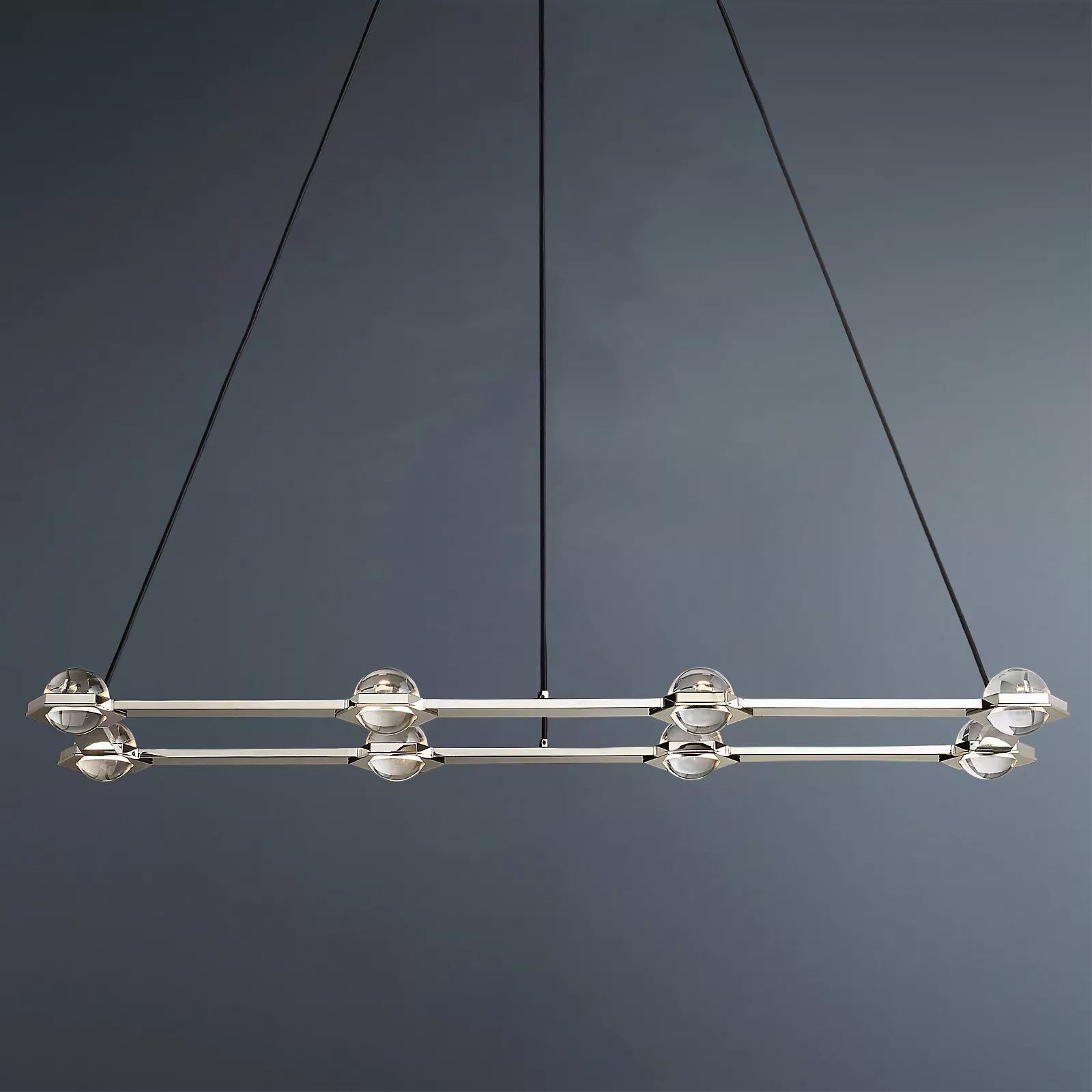 Eclatant Crystal Ball Round 2-Tier Chandelier 60"