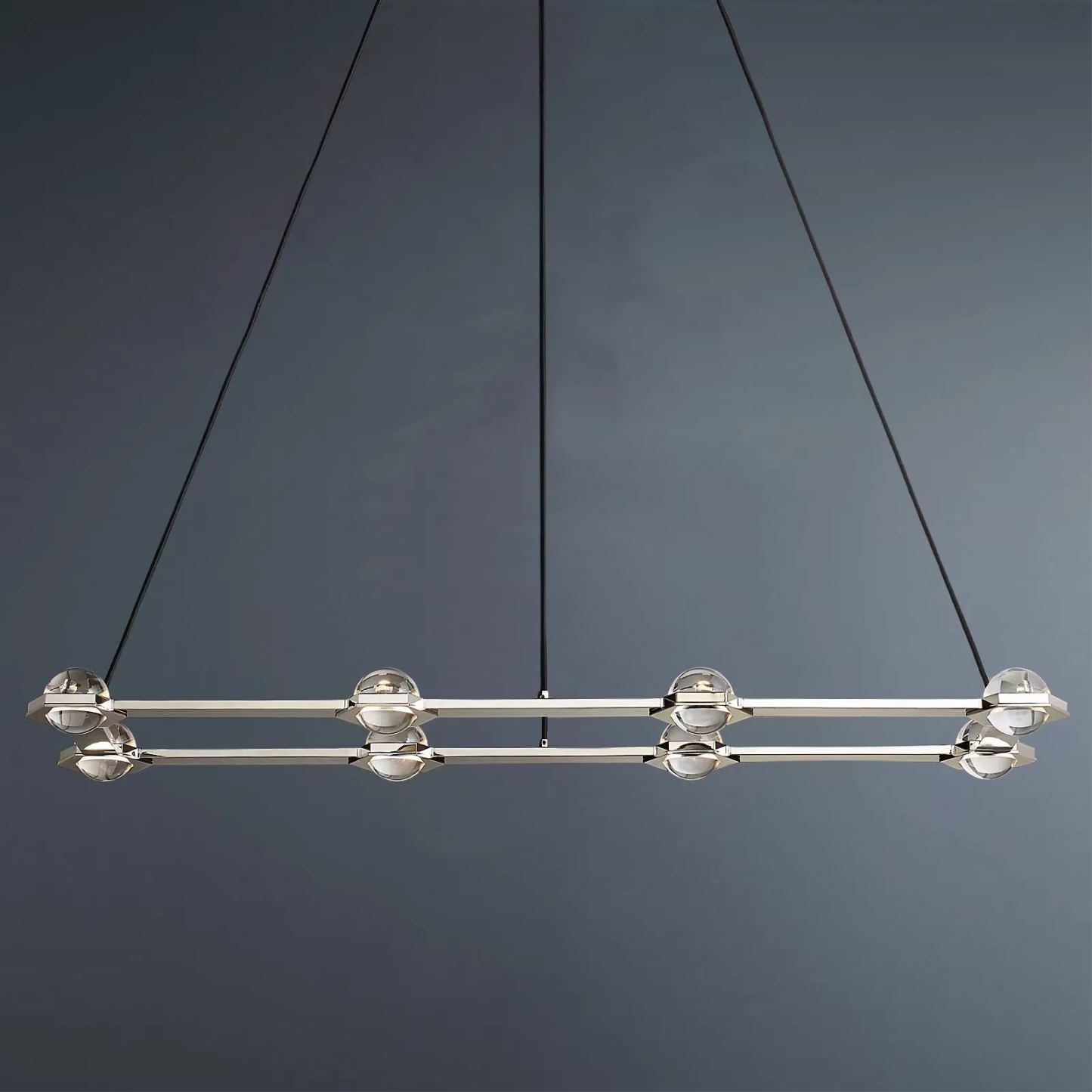 Eclatant Crystal Ball Round 2-Tier Chandelier 60"