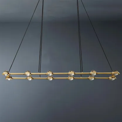 Eclatant Crystal Ball Rectangular Chandelier 72"