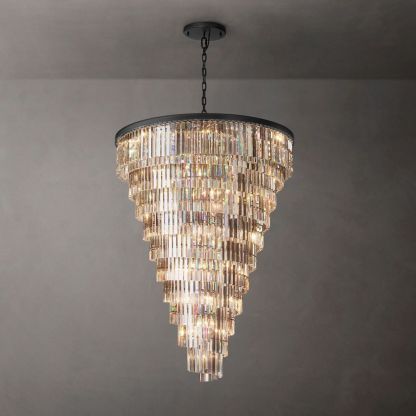 Ryan Triangular Crystal Helix Chandelier