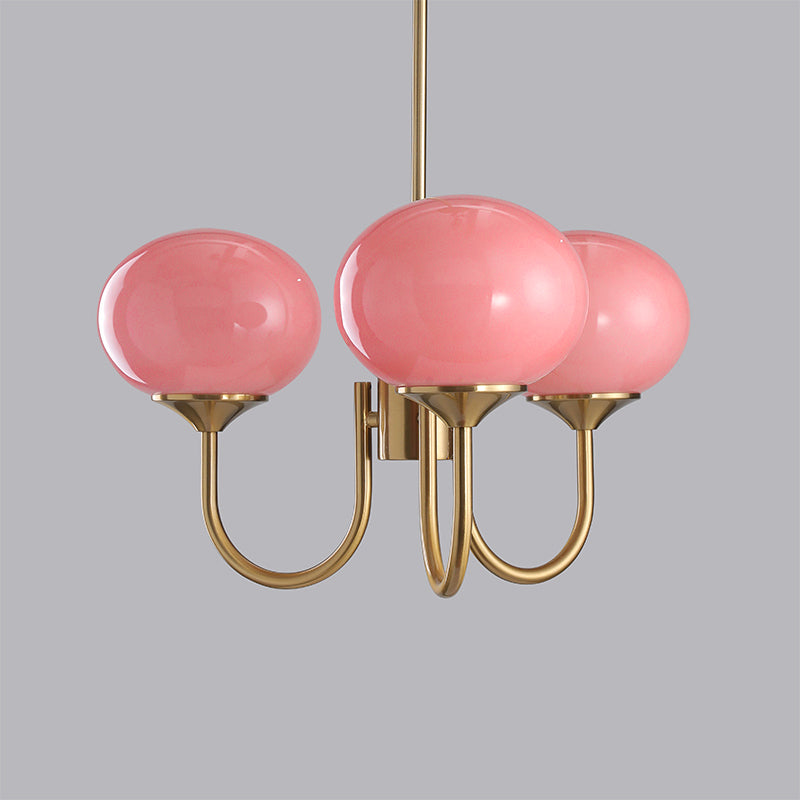Marshmallow pink glass lampshade Chandelier