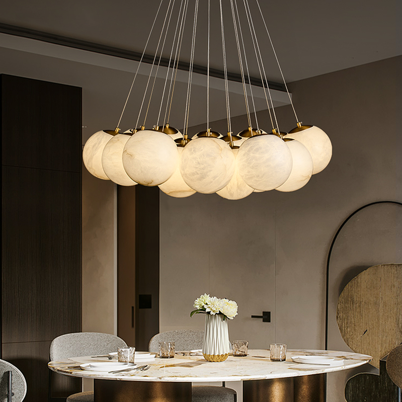 Alabaster Modern Pearl Ball Pendant Light For Dining Room