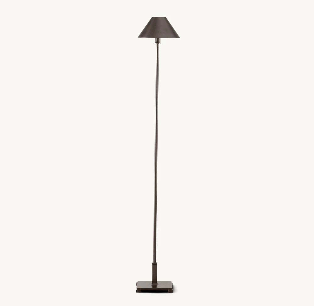 PETITE CANDLESTICK METAL SHADE FLOOR LAMP