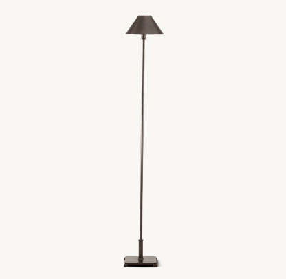 PETITE CANDLESTICK METAL SHADE FLOOR LAMP