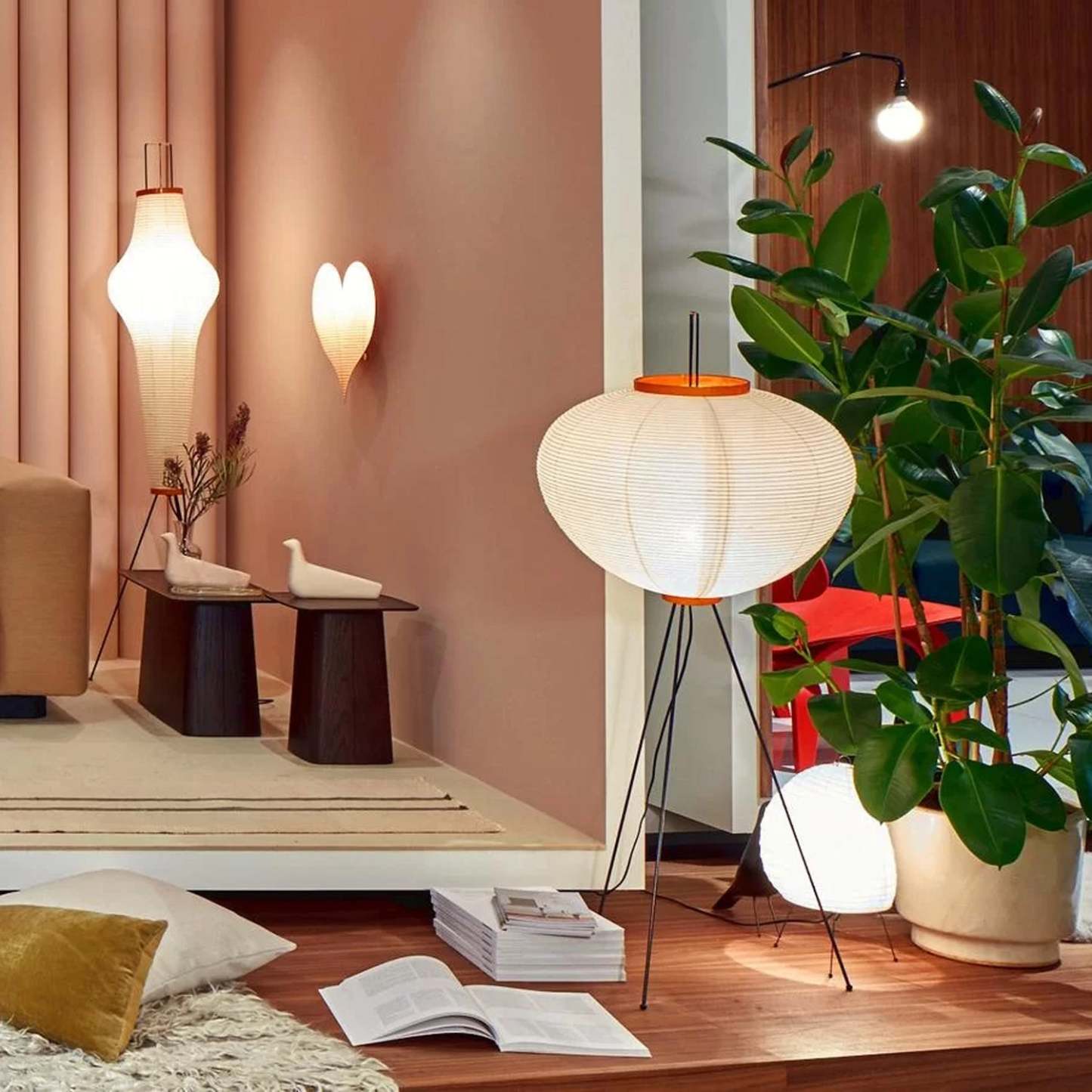 Rice Paper Traditional Floor Lamp