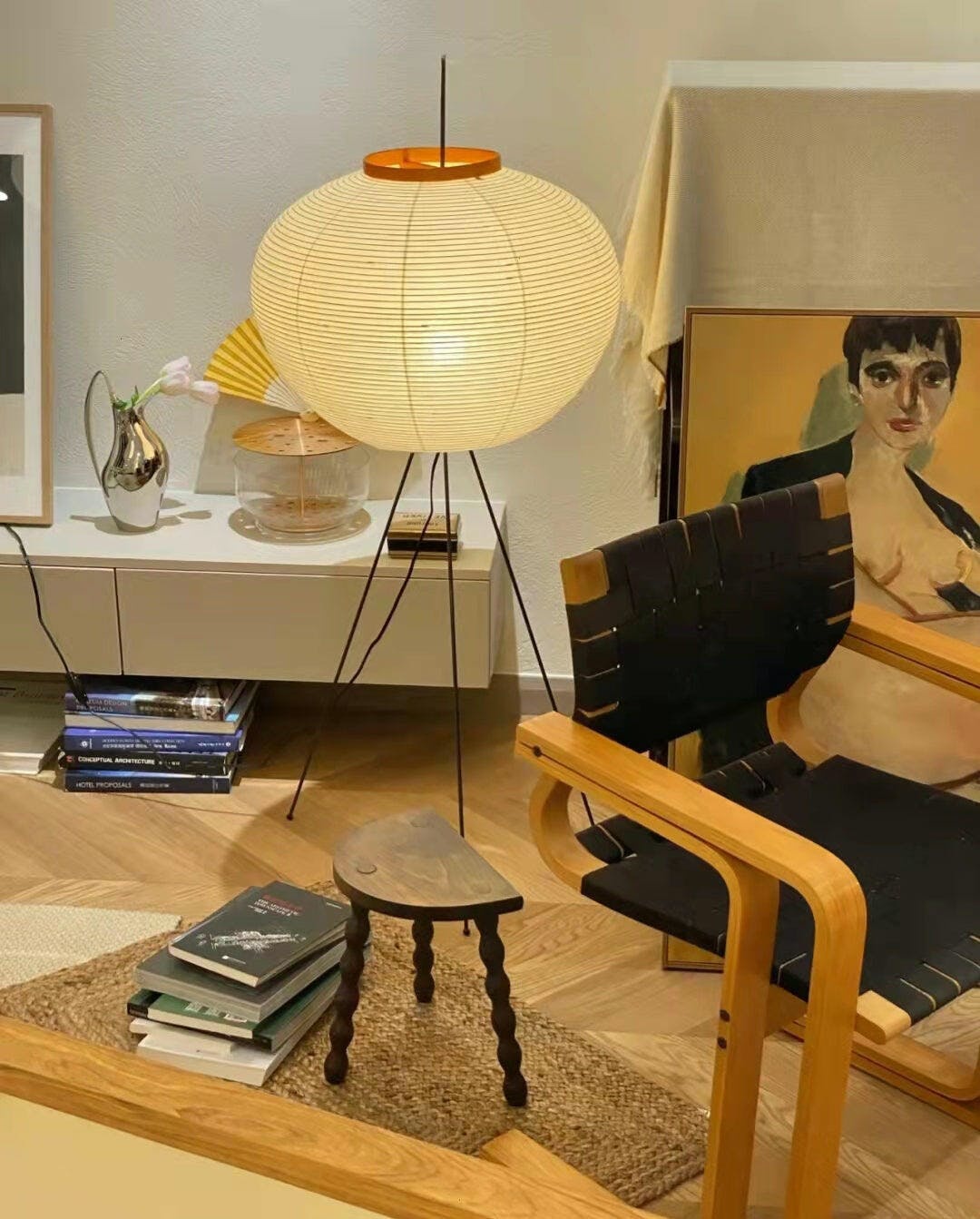 Rice Paper Traditional Floor Lamp