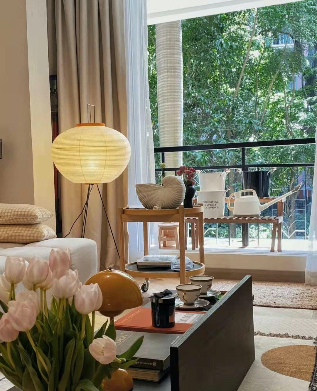 Rice Paper Traditional Floor Lamp