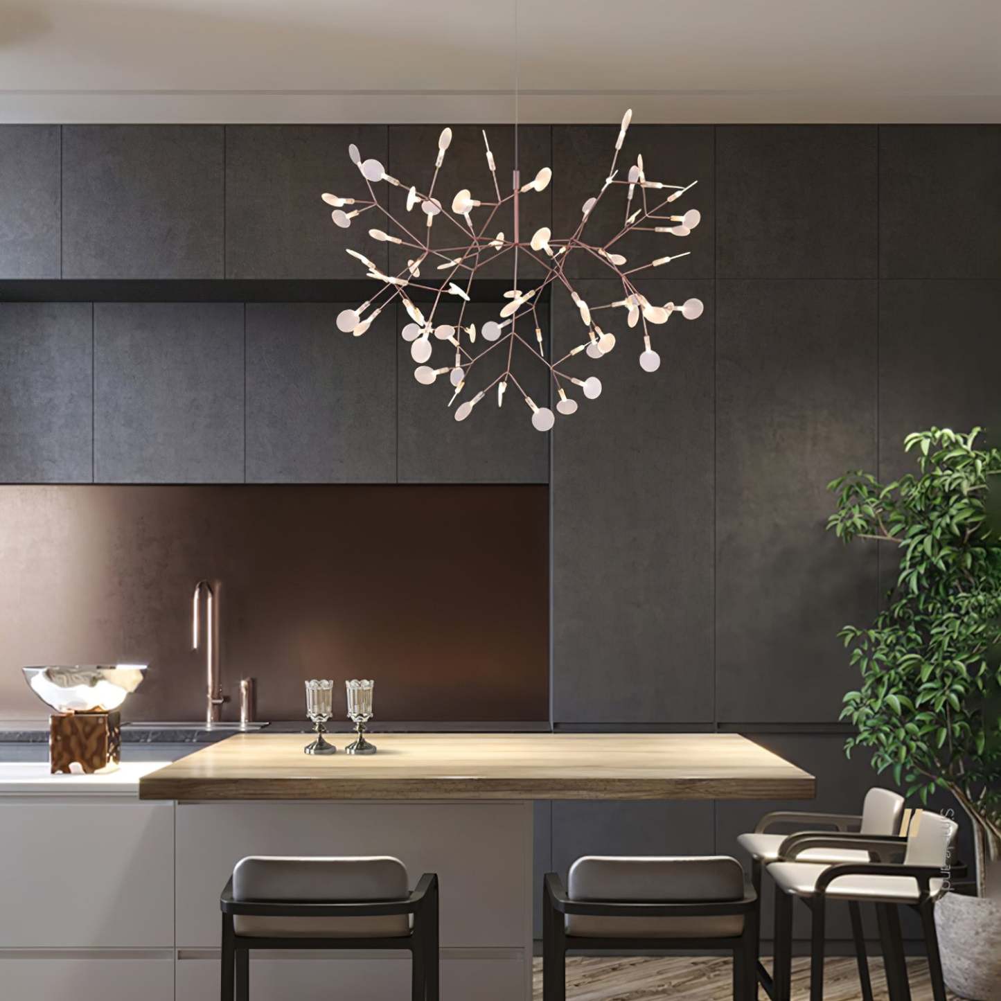 Rose Gold Firefly LED Chandelier