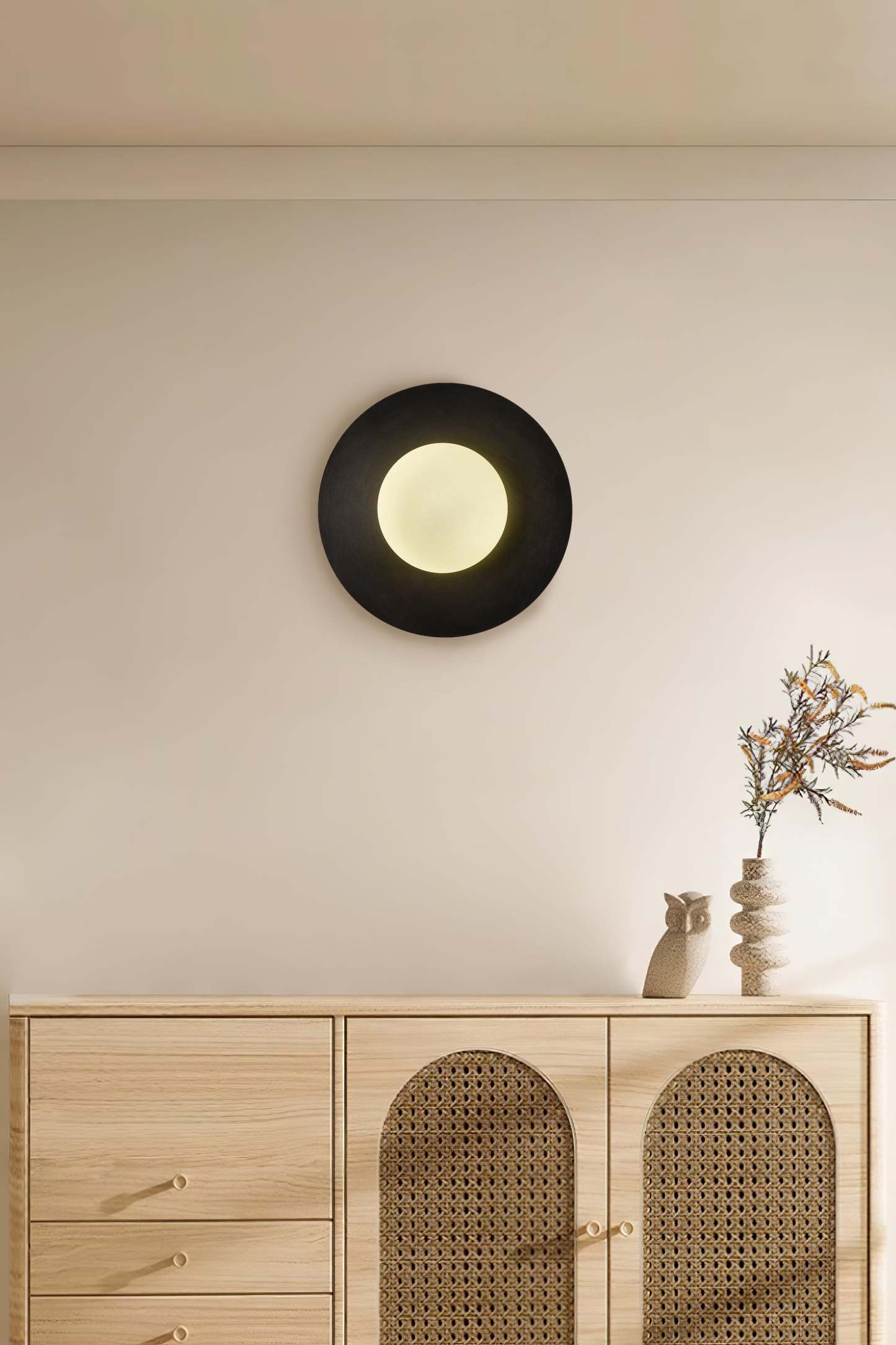 Round Glass Art Wall Lamp