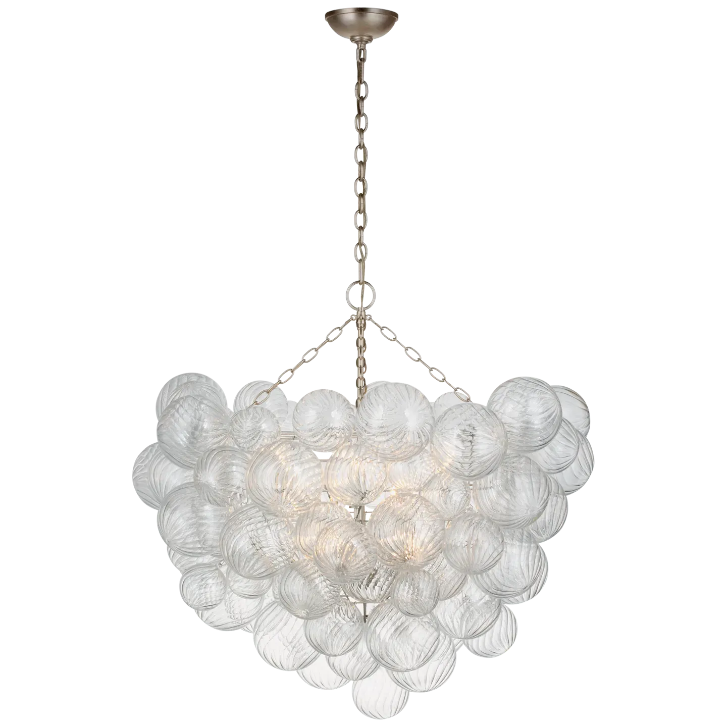 Talia Grande Chandelier Clear Swirled Glass