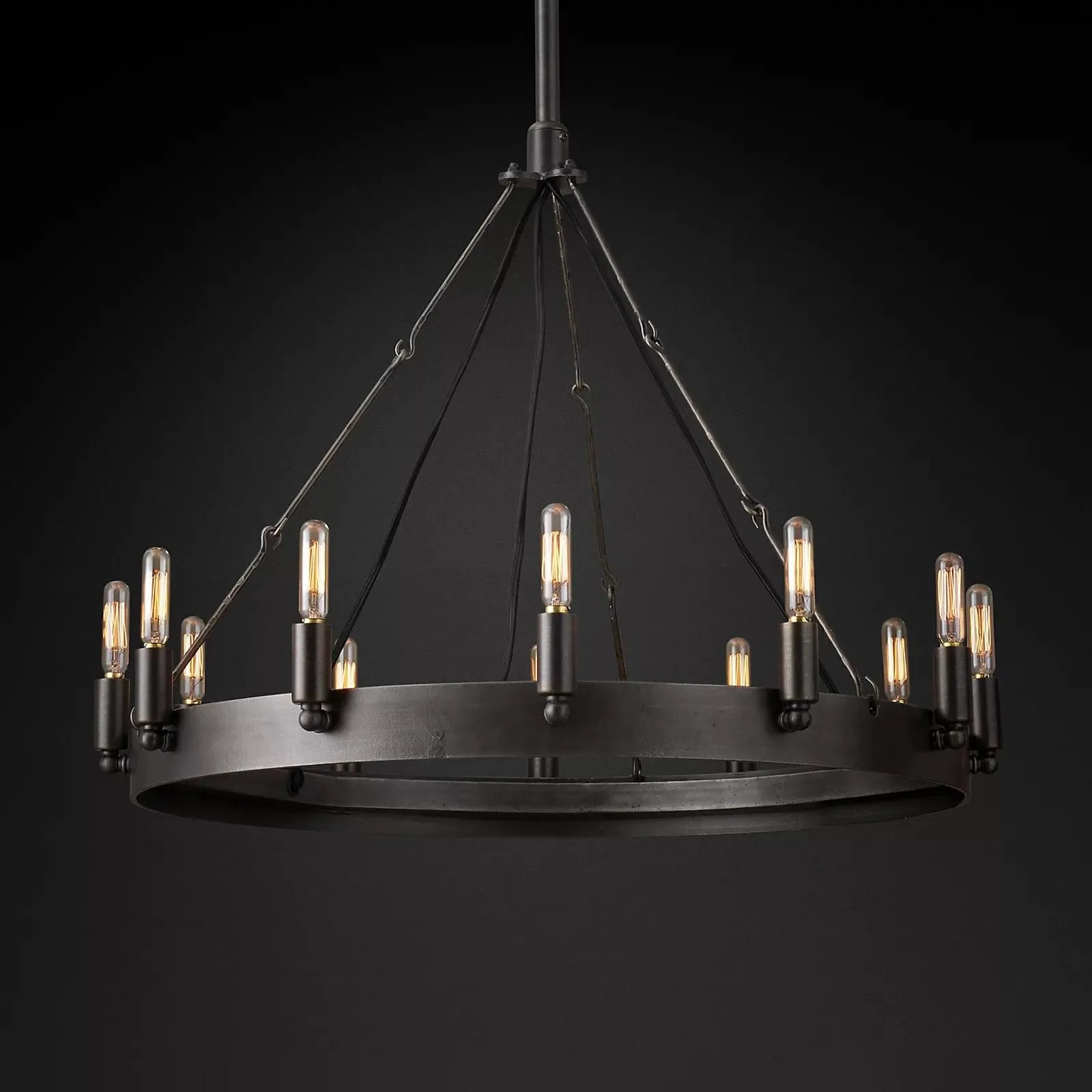 Camino Vintage Filament Round Chandelier 26" 12-Lights