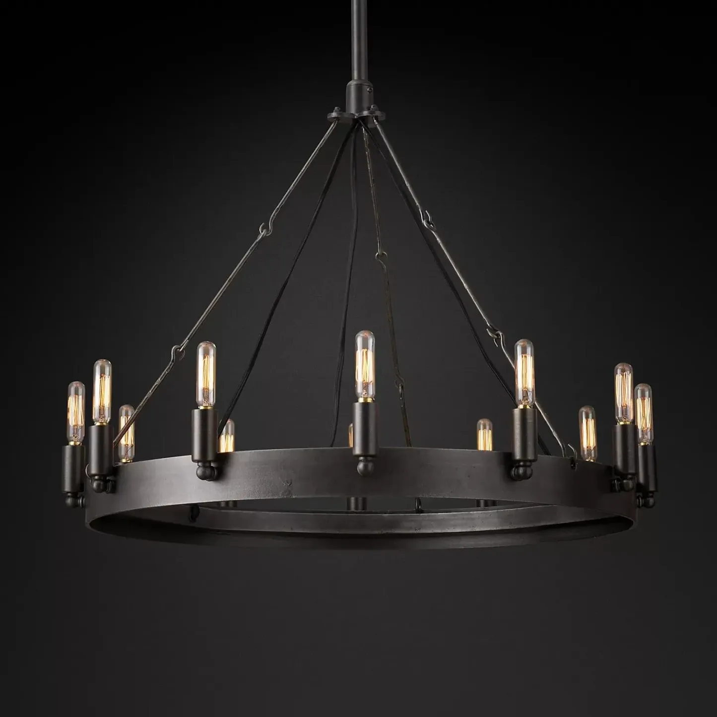 Camino Vintage Filament Round Chandelier 26" 12-Lights