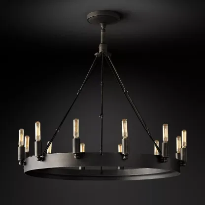 Camino Vintage Filament Round Chandelier 38" 18-Lights