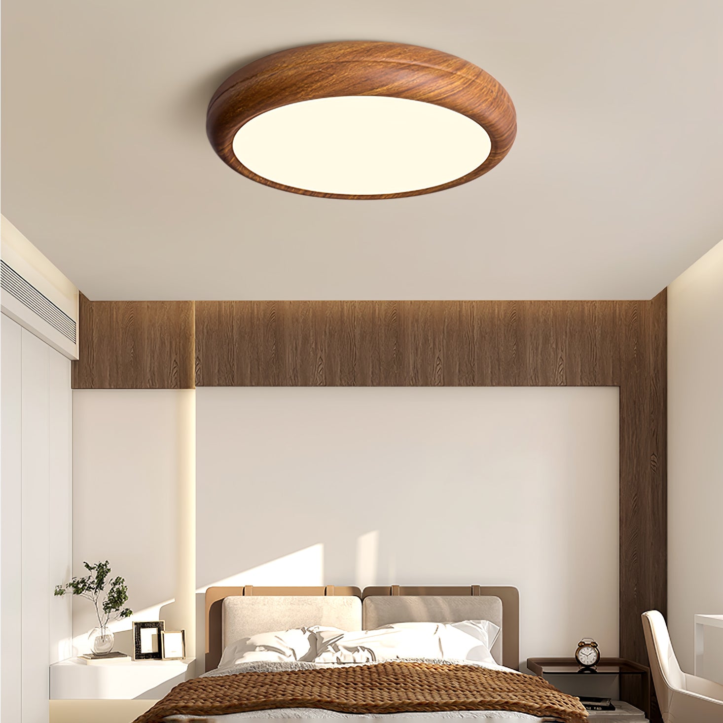 Wood Grain Round Ceiling Lamp
