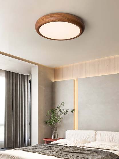 Wood Grain Round Ceiling Lamp