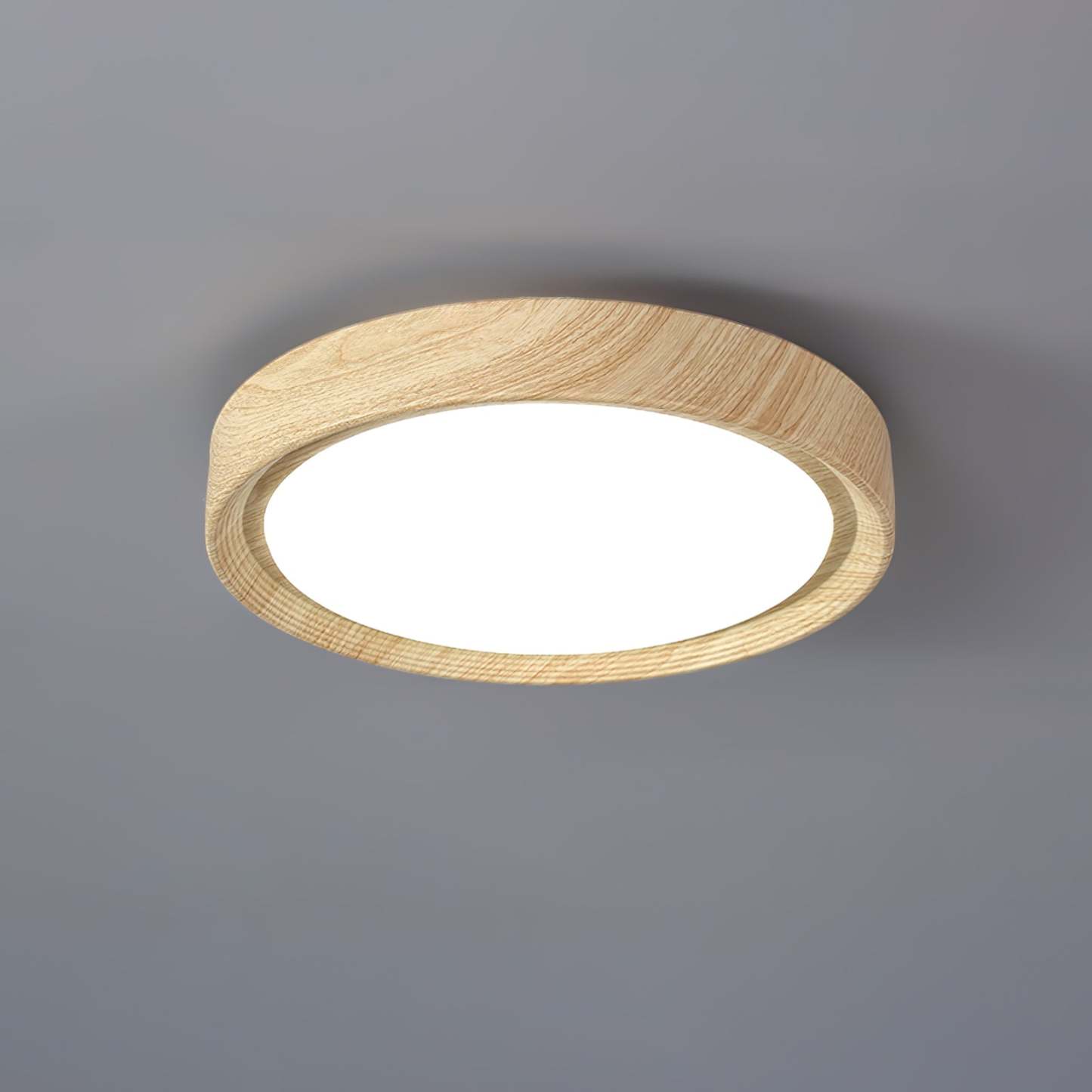 Wood Grain Round Ceiling Lamp
