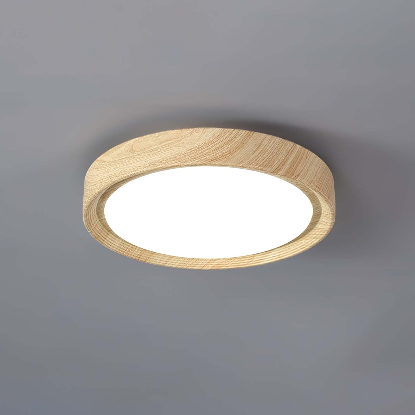 Wood Grain Round Ceiling Lamp