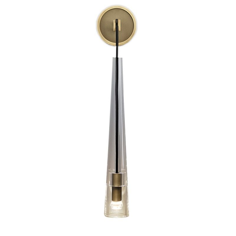 Yagern Modern Crystal Brass Long Wall Sconce