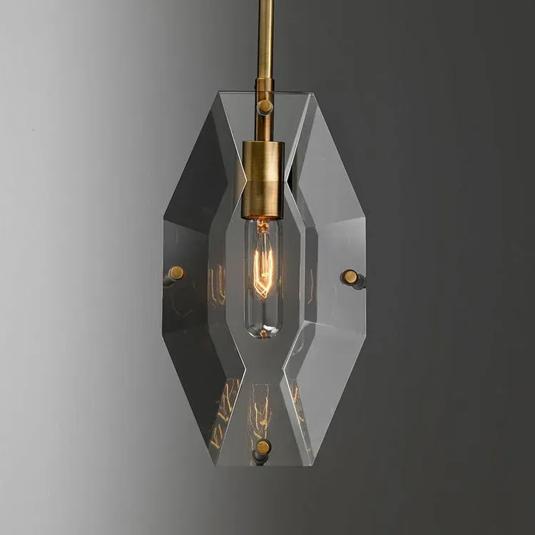 Yagern Faceted Smoke Crystal Modern Pendnt Light