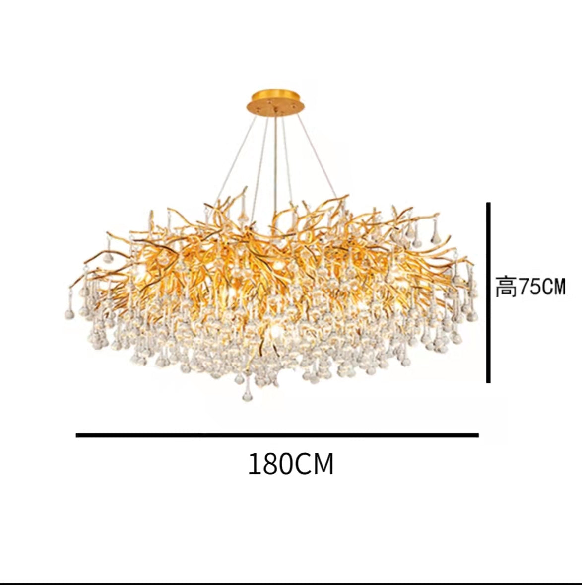 Kala Gold Branch Crystal Chandelier