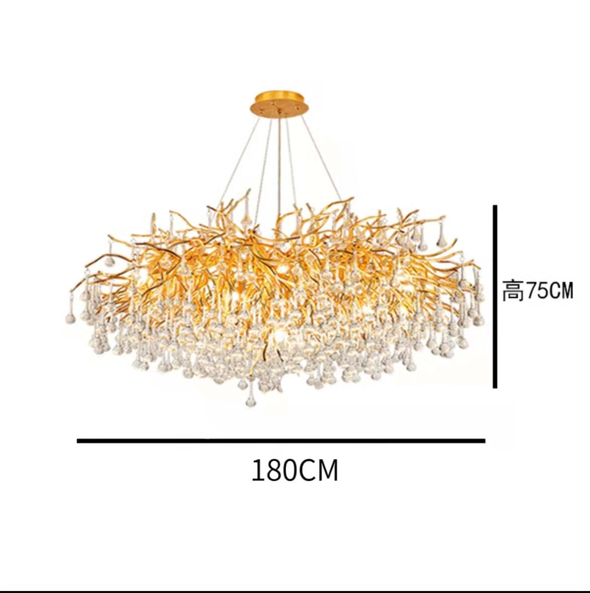 Kala Gold Branch Crystal Chandelier